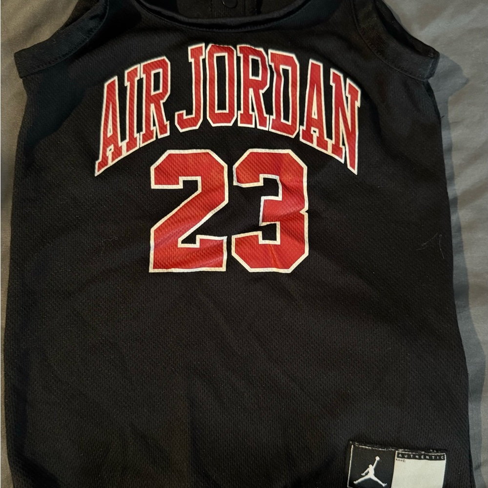 Jordan Black and Red Kids Bodysuit